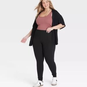 Ava & Viv Black Stretchy Loungewear Leggings Soft Plus Size 3X Basic